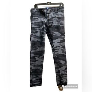 Men’s Route 66 Black and Gray Camouflage Pants. Functional Drawstring. Pockets